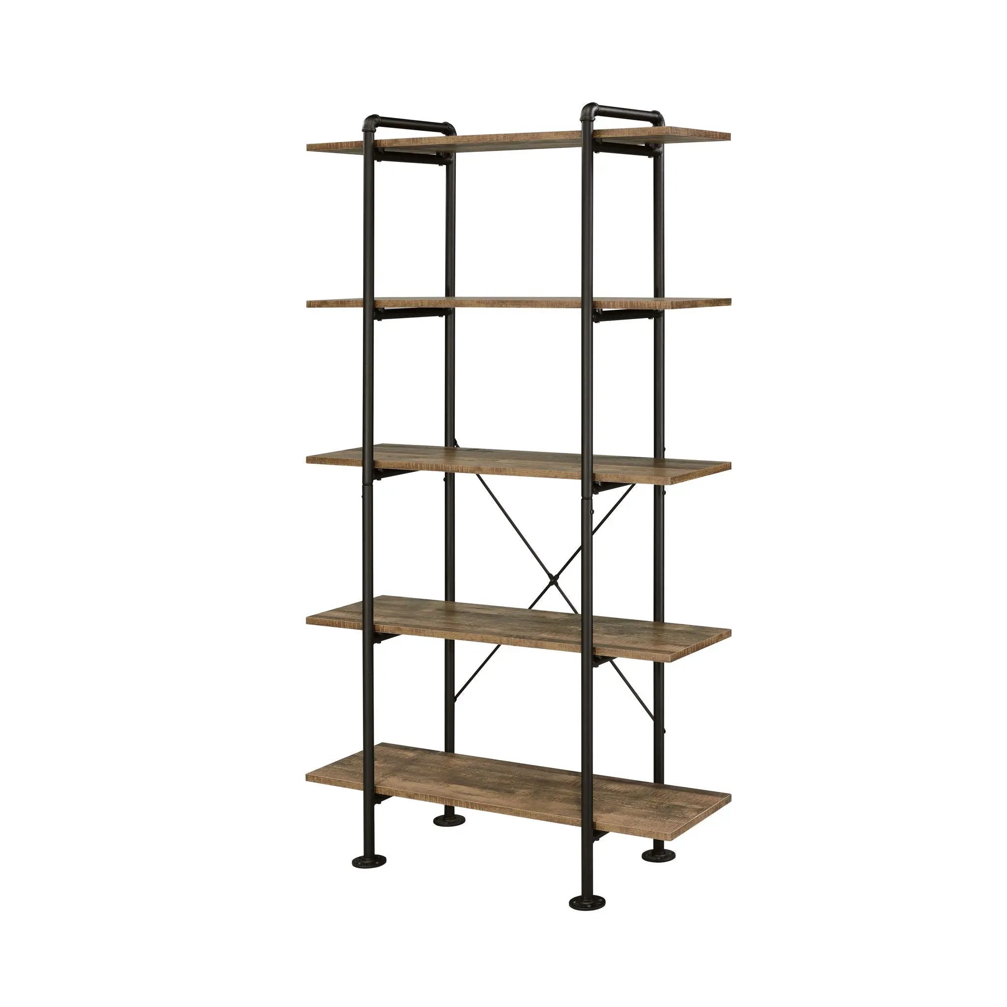 Nefo - Bookshelf - Rustic Oak & Black by Unique Piece Furniture