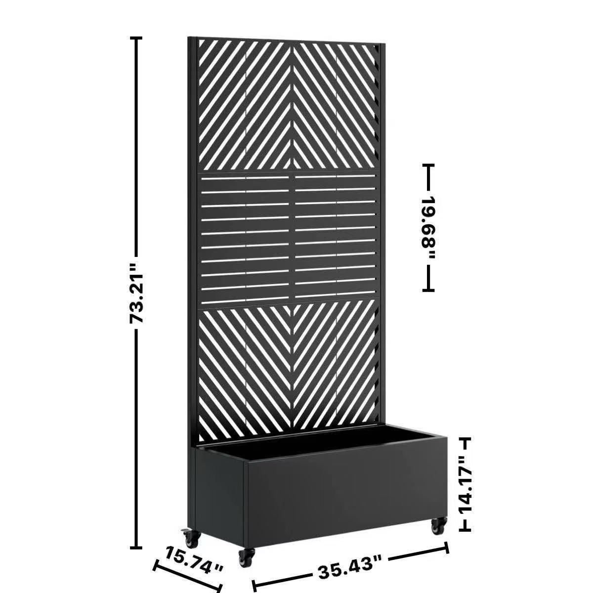 Metal Planter Box with Trellis, 73'x35'x16 Raised Garden Bed by HouseOfZazla