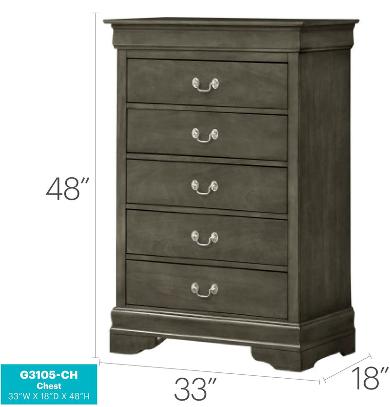 Louis Phillipe - Traditional Style Storage Chest Elegant by Unique Piece Furniture