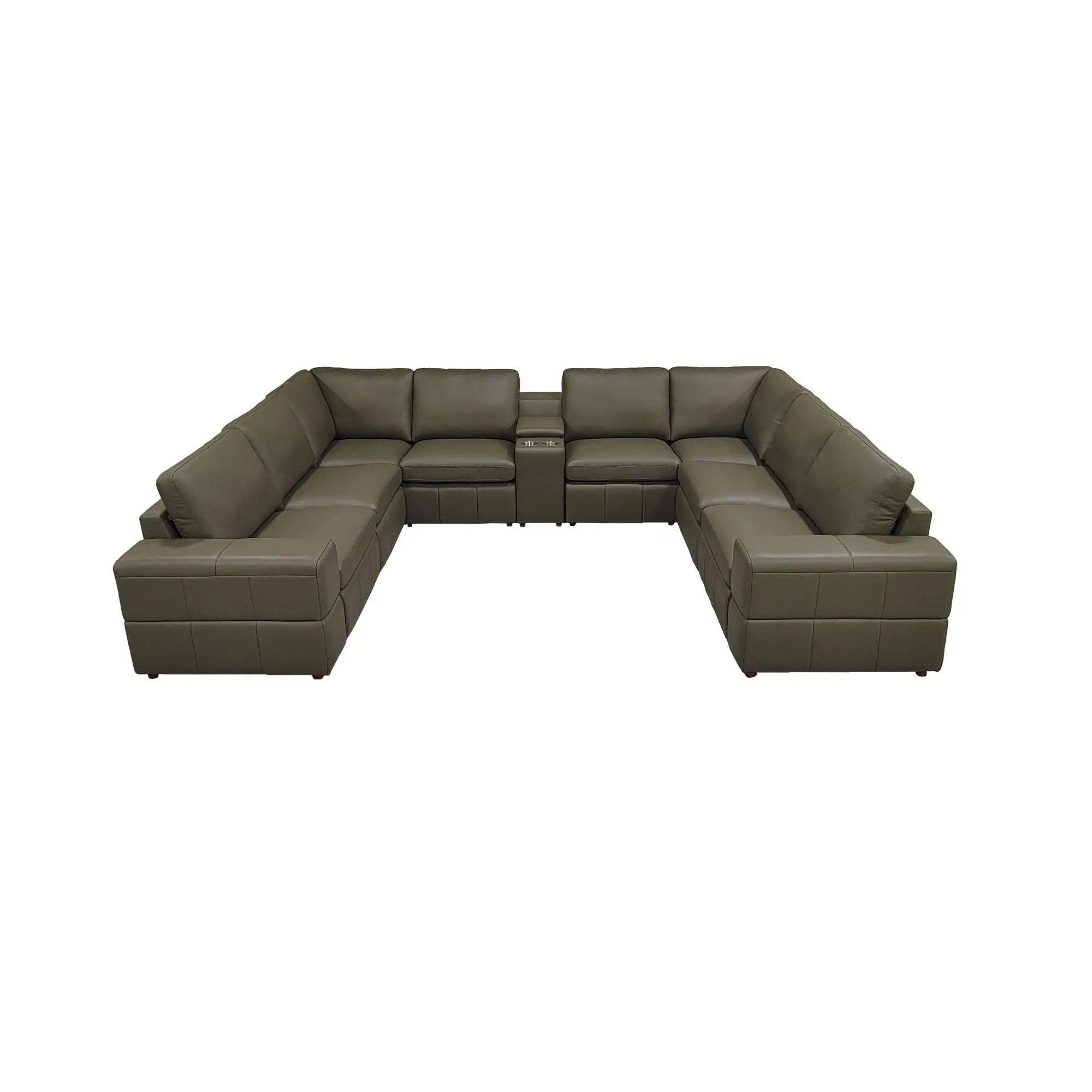 Upholstered Large Arms Sectional With Recliner Seats by Unique Piece Furniture