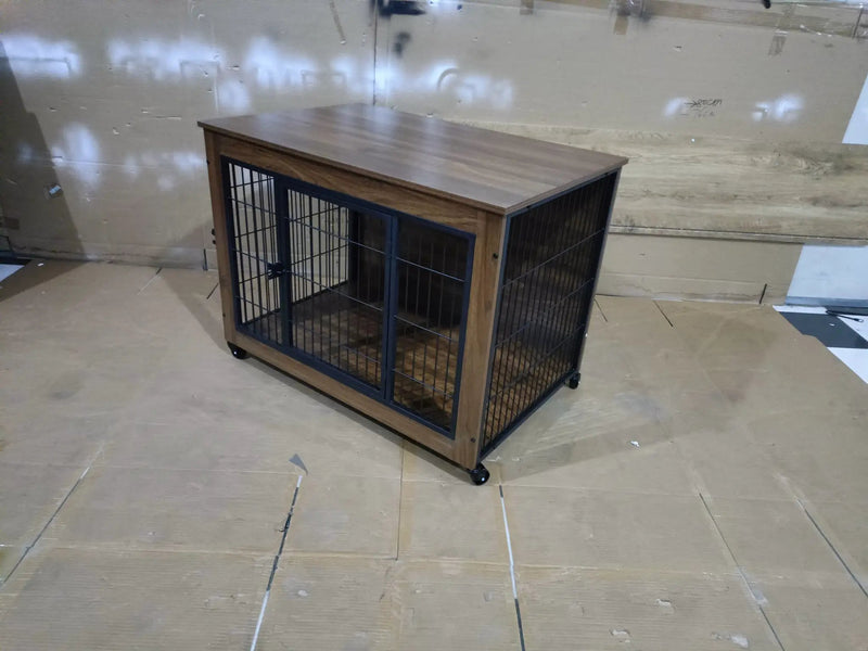 38.6" Dog Crate Furniture with Wheels for Small Dogs by HouseOfZazla