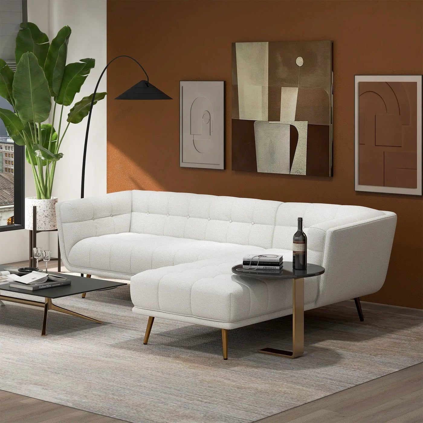 Addison - L Shape Sectional Sofa Tufted by HouseOfZazla
