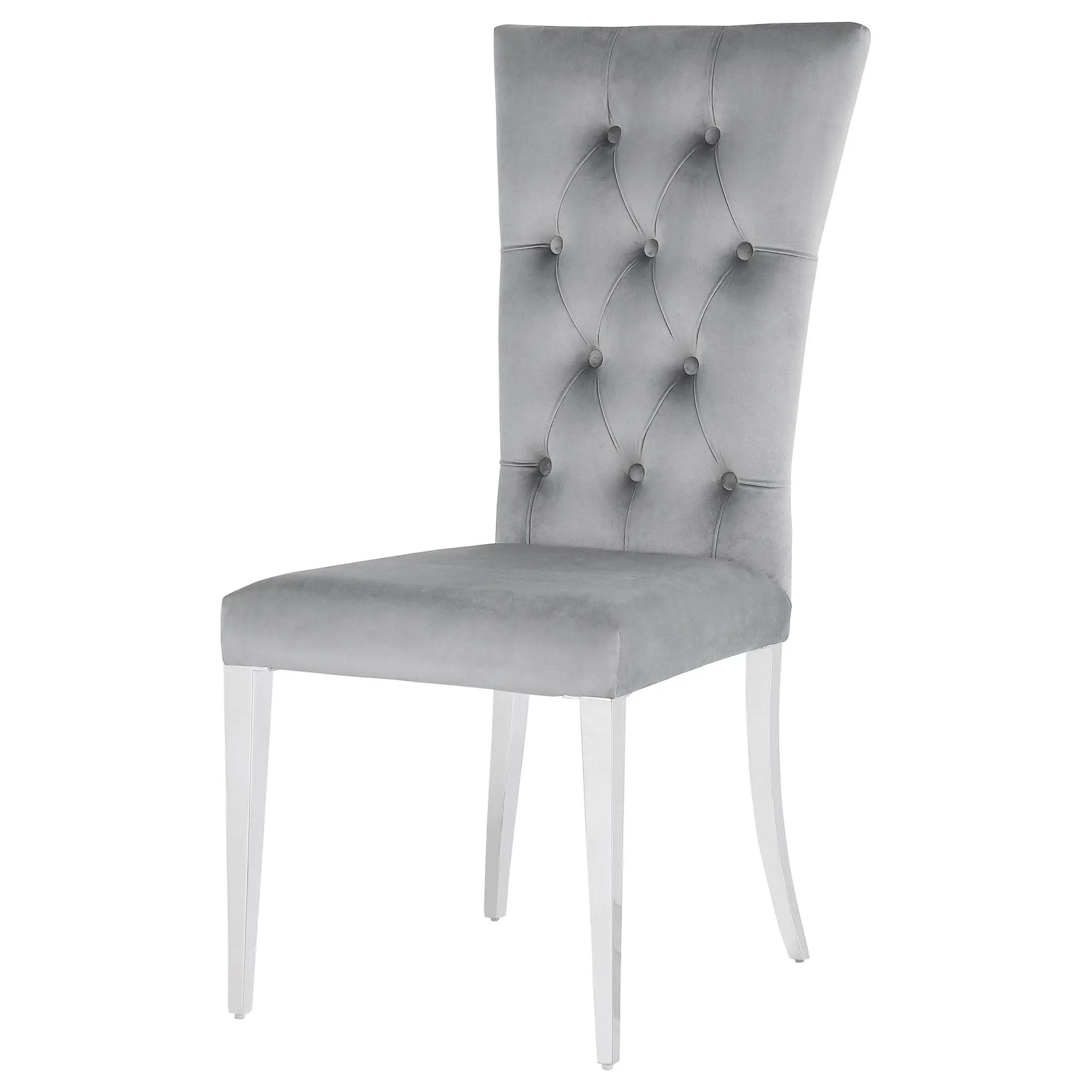 Kerwin Velvet Upholstered Dining Side Chair Grey (Set of 2) by Unique Piece Furniture