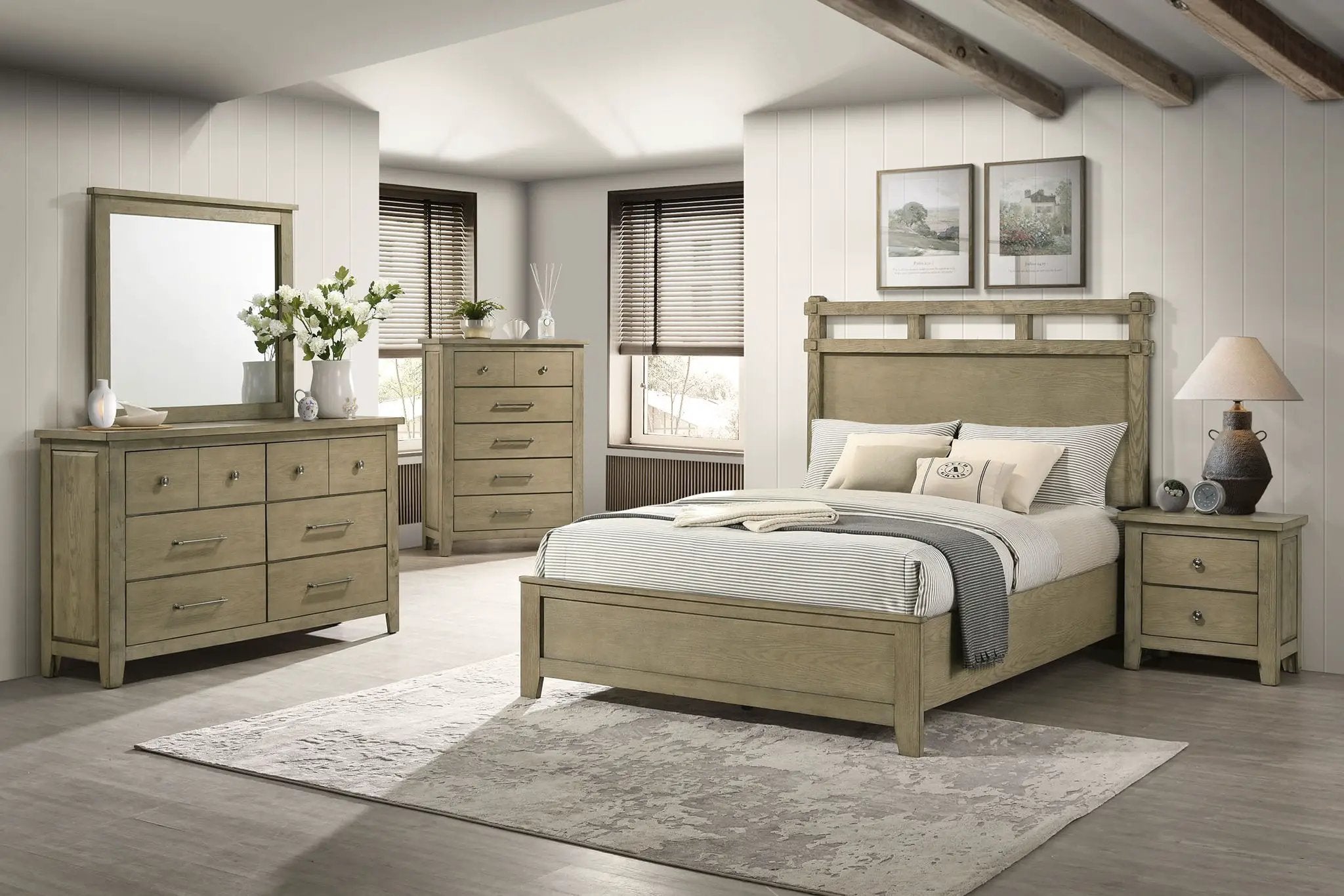 Hazlewood 5-piece Eastern King Bedroom Set Vineyard Oak by Unique Piece Furniture