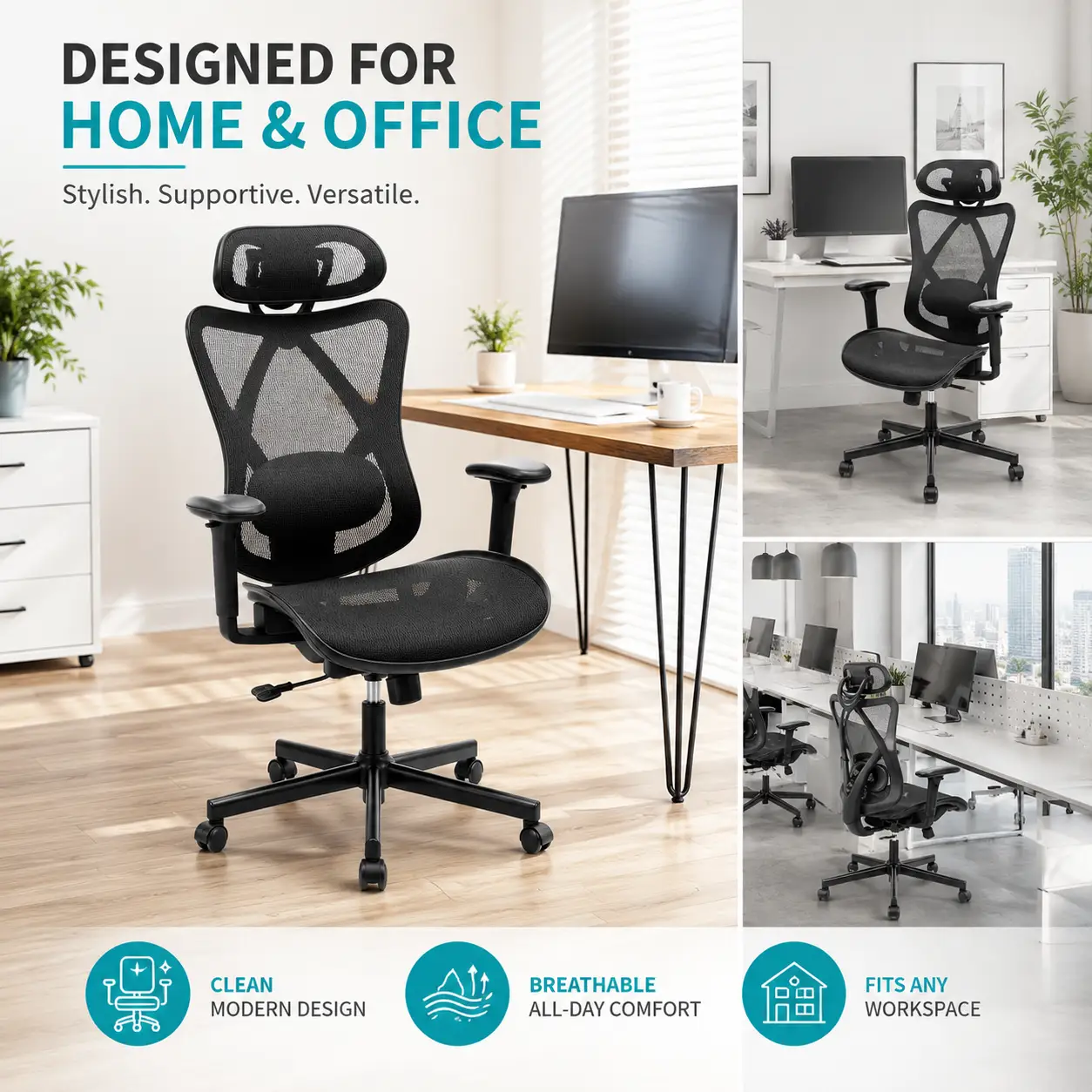 Ergonomic Office Chair with Adjustable Lumbar Support by HouseOfZazla