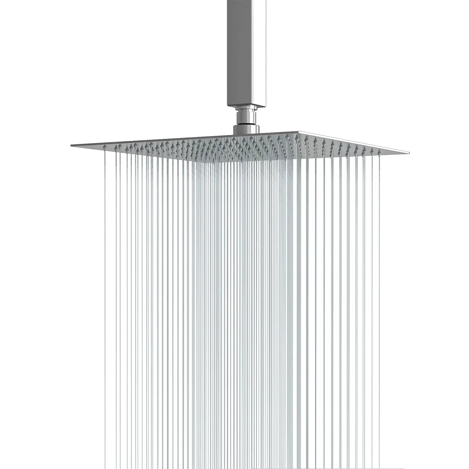 Ultra Thin Square Rainfall Shower Head Stainless Steel, Wall Or Ceiling Mount by HouseOfZazla