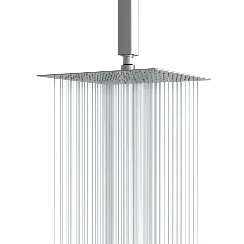 Ultra Thin Square Rainfall Shower Head Stainless Steel, Wall Or Ceiling Mount by HouseOfZazla