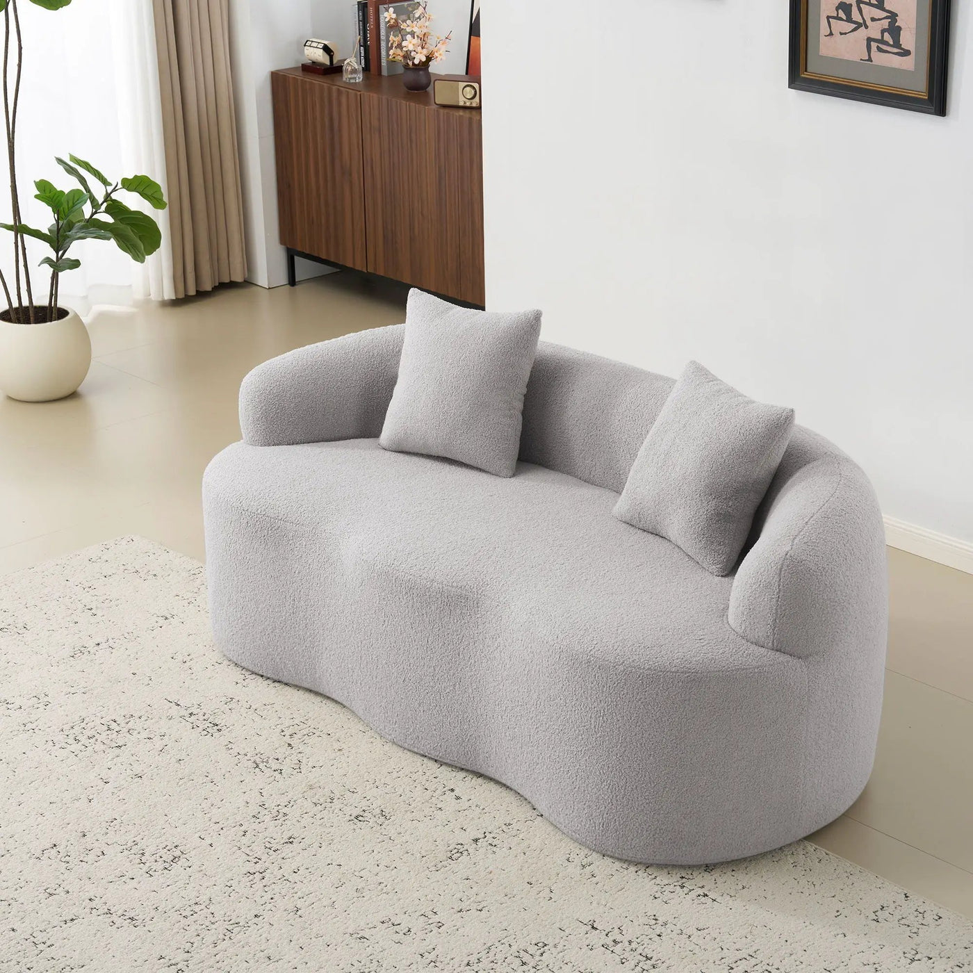 Curved Loveseat Sofa With Round Armrest by HouseOfZazla