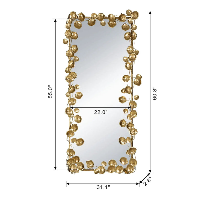 Full Length Mirror with Gold Leaf Accents by HouseOfZazla
