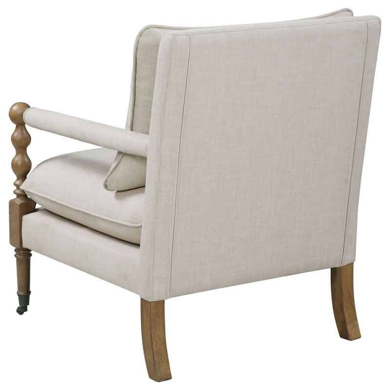 Accent Chair With Turned Legs - Beige by HouseOfZazla
