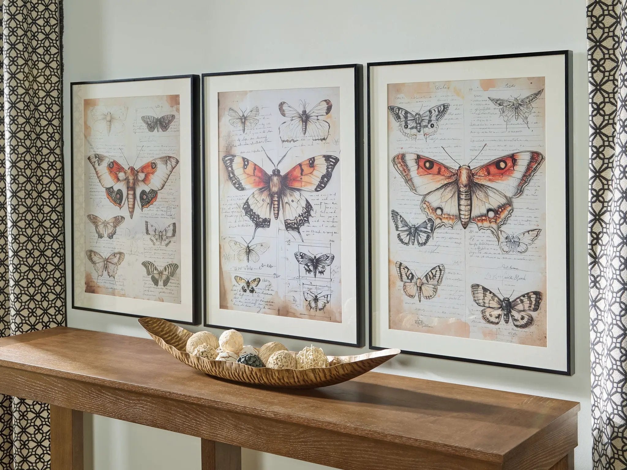 Jossletts - Wall Art Set (Set of 3) - Orange / Black / Ivory by Unique Piece Furniture