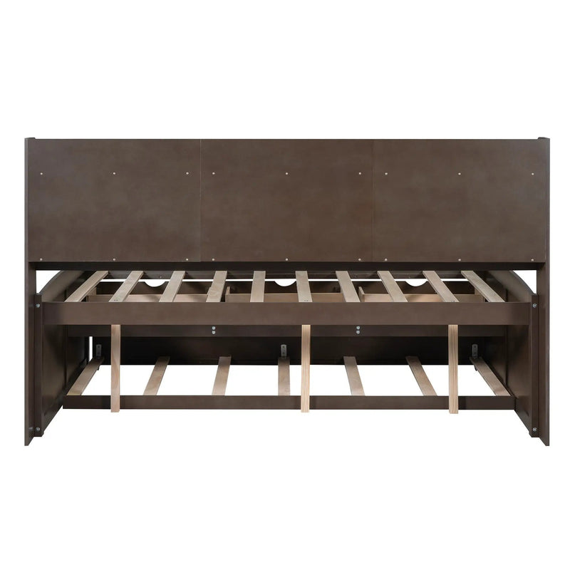 Captain Bed With Built In Bookshelves, 3 Storage Drawers, And Trundle by HouseOfZazla