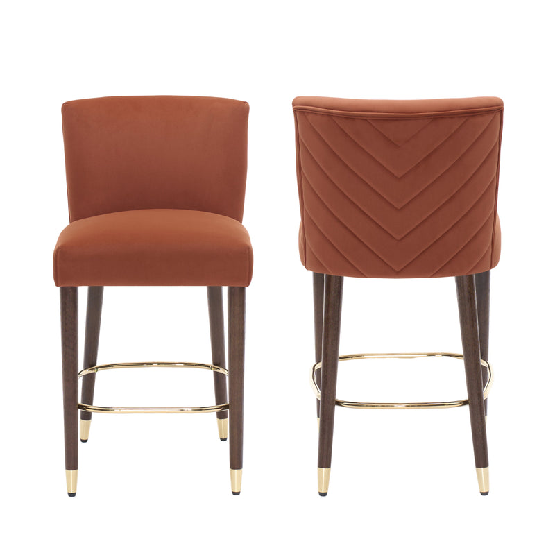 27-Inch Modern Counter Stool with Fabric Seat and Footrest by HouseOfZazla