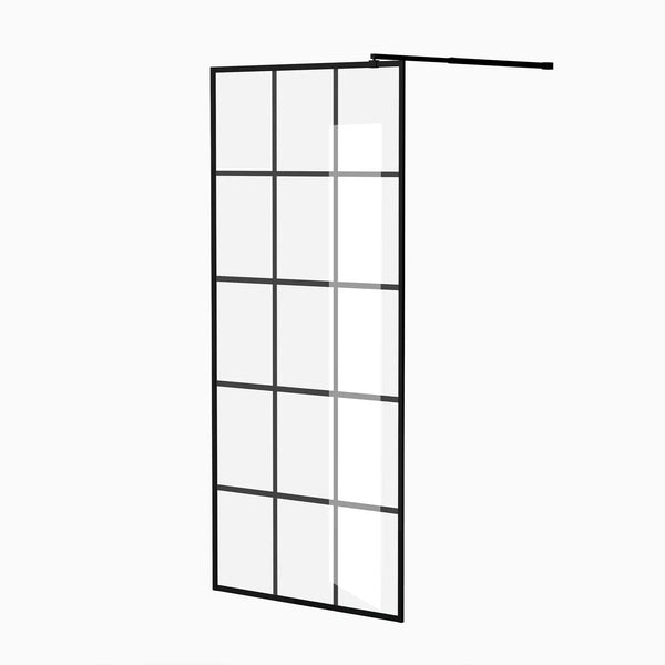 Framed Glass Shower Screen - Matte Black