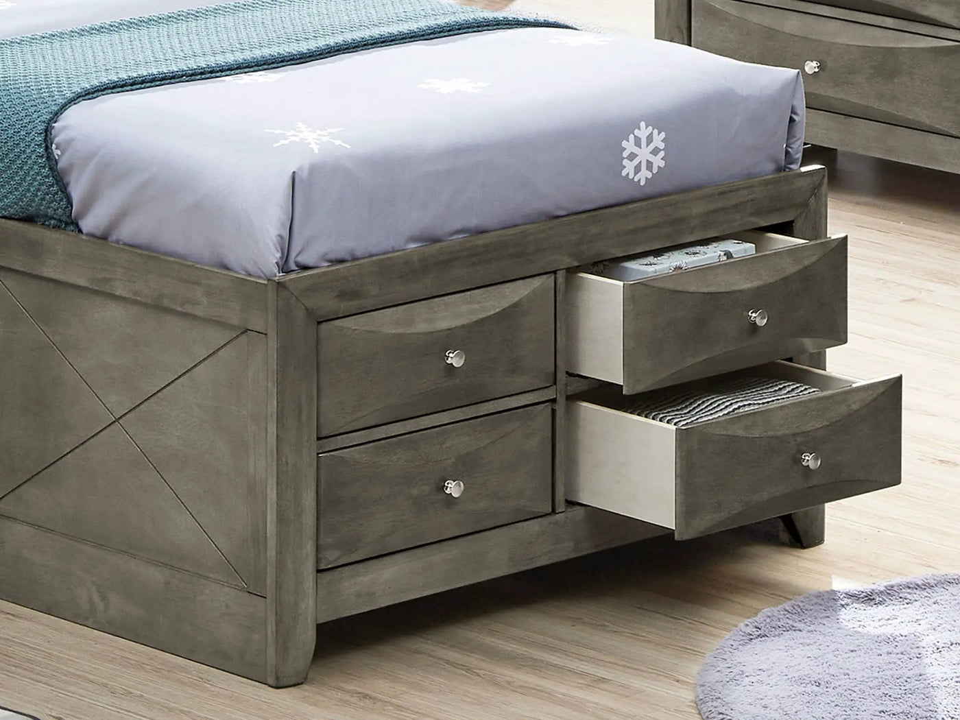 Modern Design Storage Bed With Bookcase Headboard by HouseOfZazla