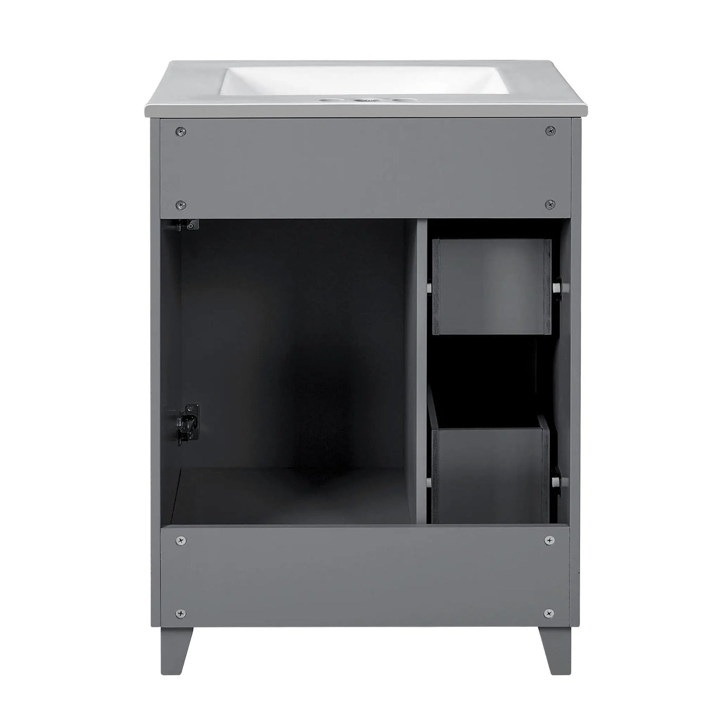 Transitional Style Bathroom Vanity Cabinet With Ceramic Sink by HouseOfZazla
