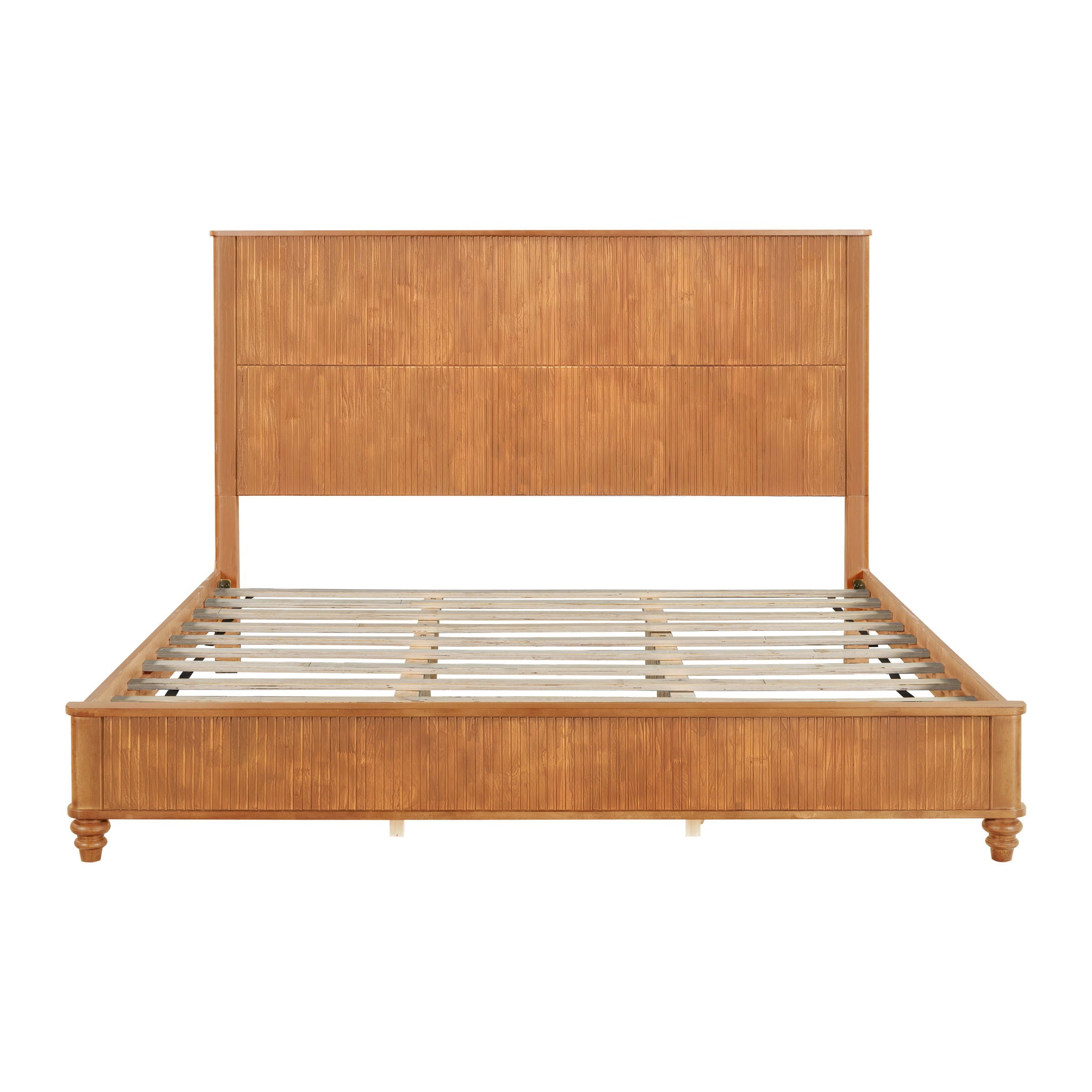 Platform Bed Frame With Tall Headboard by HouseOfZazla