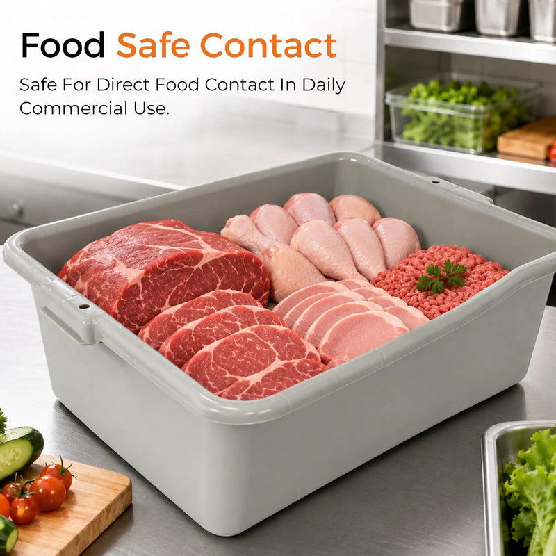 6-Pack 20" x 15" x 7" 9 Gallon Meat Lugs with Lids, photo 4 of 10