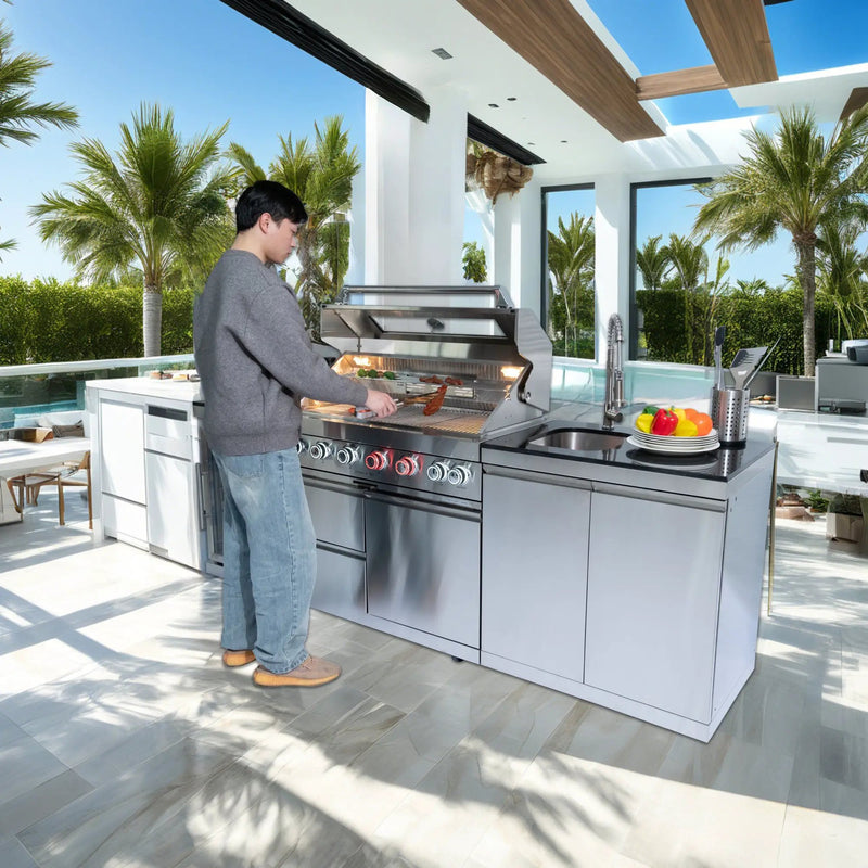 S00005 43-Inch 6-Burner Deluxe Outdoor Kitchen Grill by HouseOfZazla