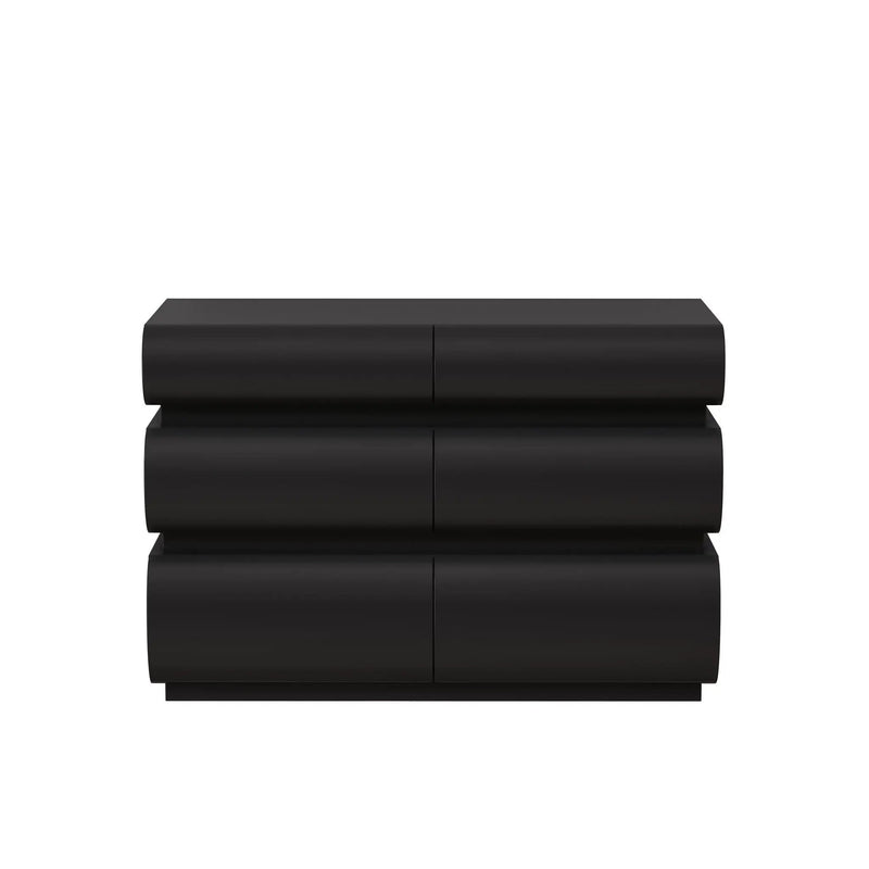Minimalist Modern 6 Drawer Dresser, Handle Free Design With Wide Storage