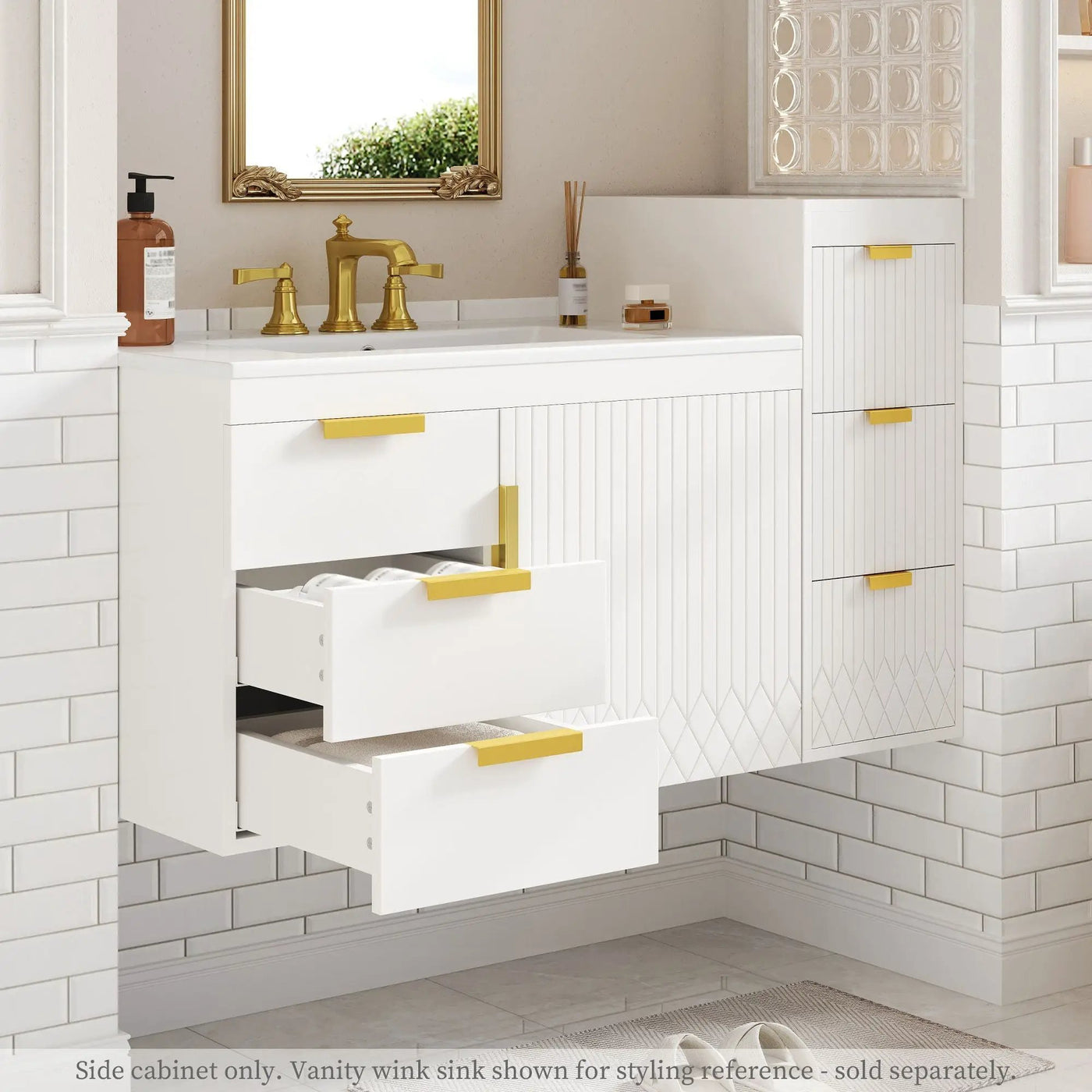 Modern Wall Mounted Floating Cabinet with Drawers for Bathroom by HouseOfZazla