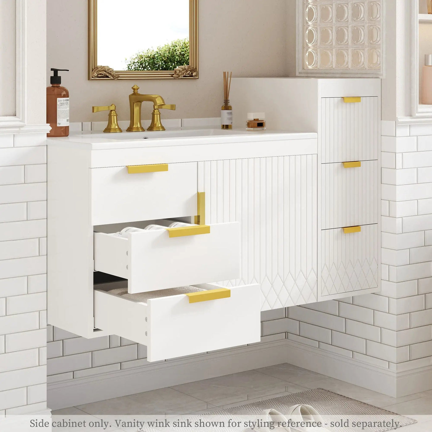 Modern Wall Mounted Floating Cabinet With Drawers For Bathroom by Unique Piece Furniture
