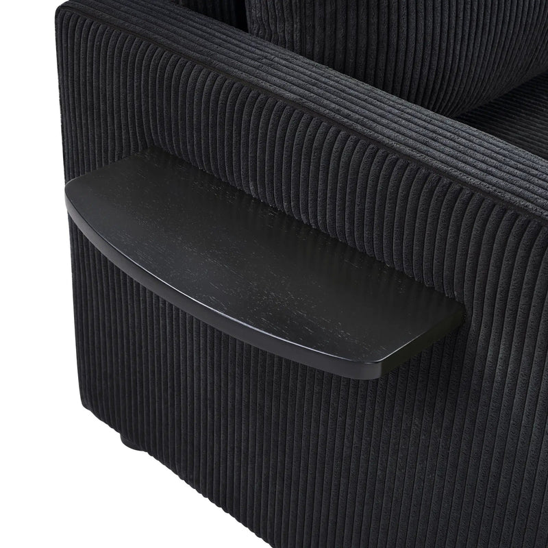 Sleeper Sofa With Foldable Mattress, USB Ports, Side Table & Storage Pocket