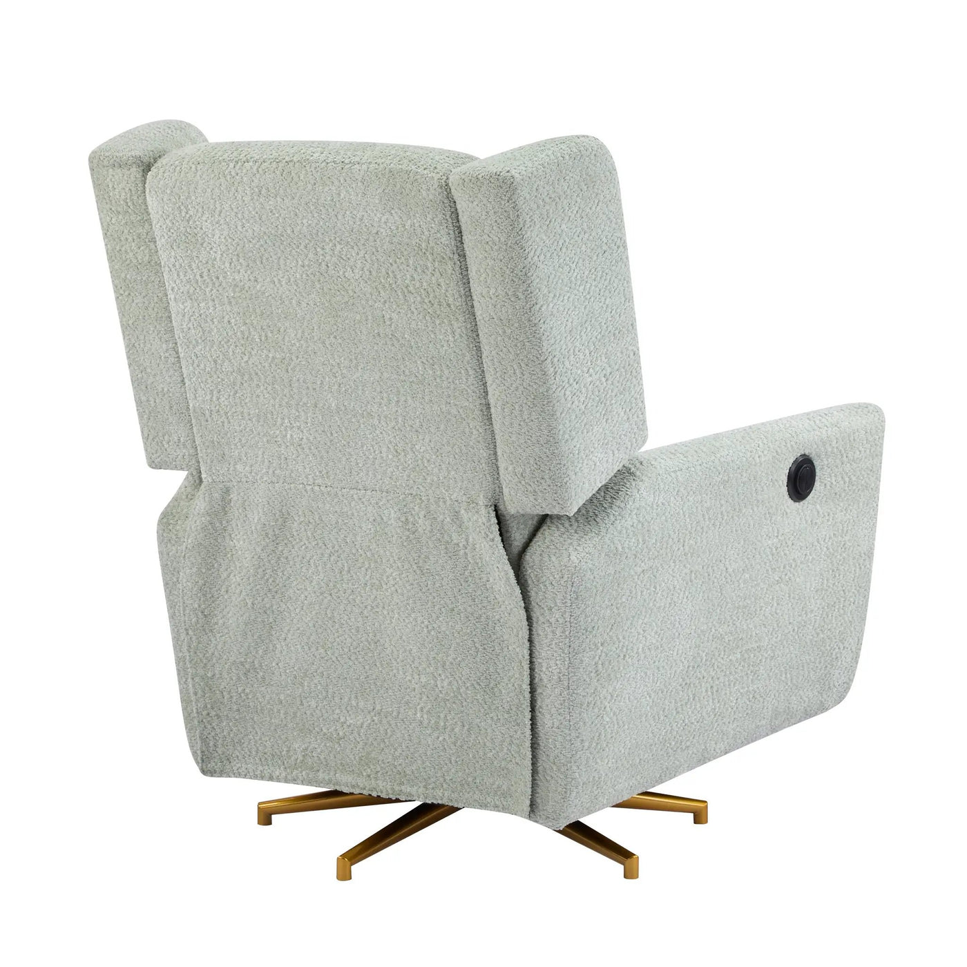 Power Recliner Chair Swivel with Boucle Upholstery and 360° Swivel by HouseOfZazla