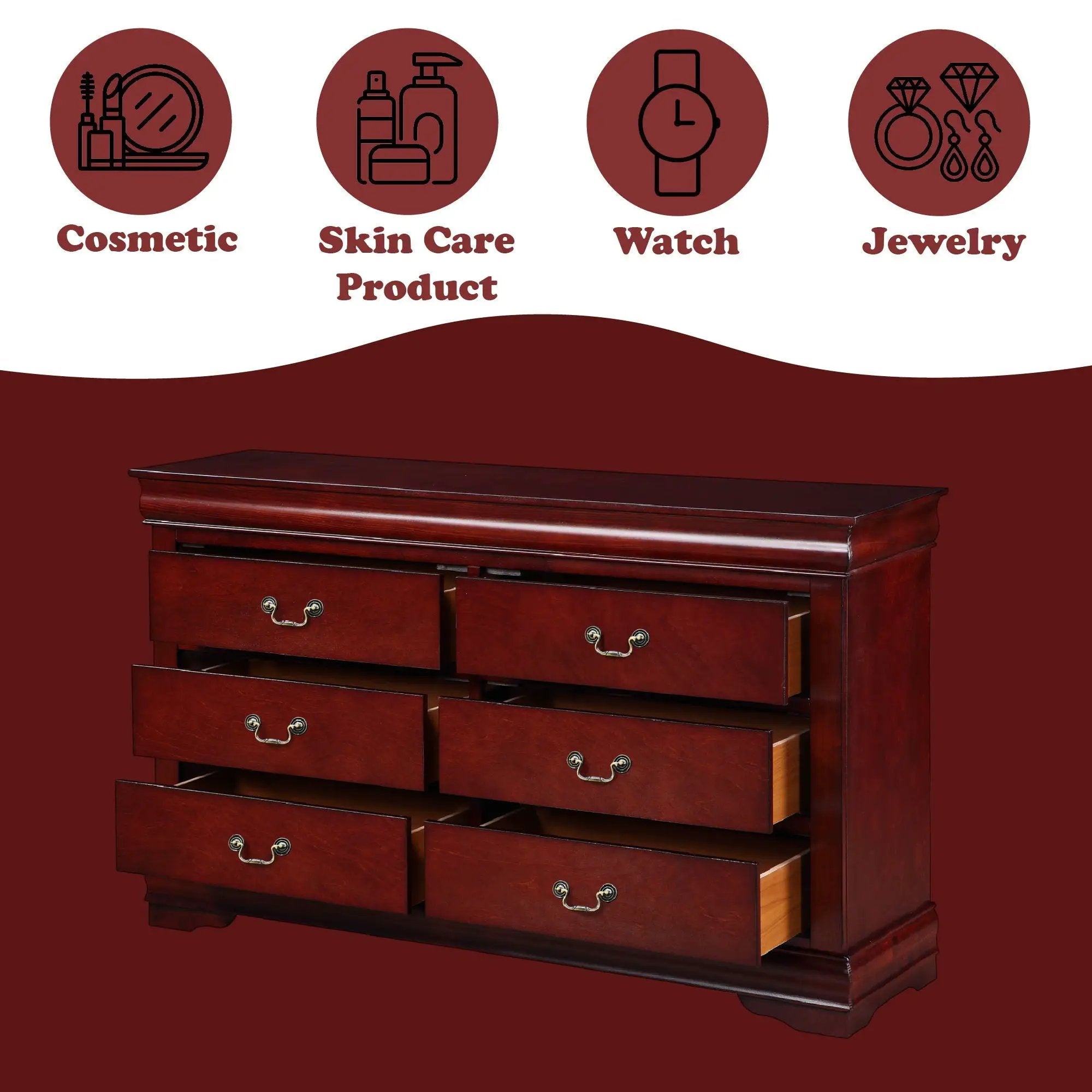 Louis Philippe - Bedroom Dresser, Sleek Design by Unique Piece Furniture