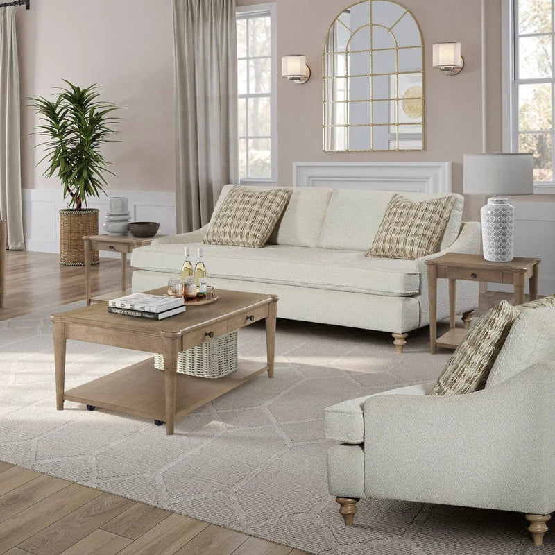 Sofa Single Reverable Cushion With 2 Pillows - Off White by Unique Piece Furniture