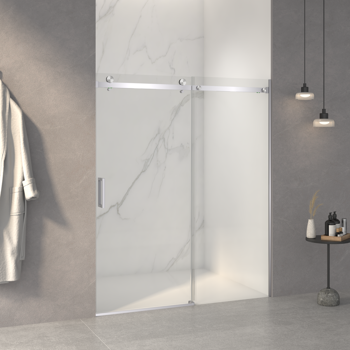 Frameless Sliding Shower Door - 56-60"W x 72"H, photo 2 of 10