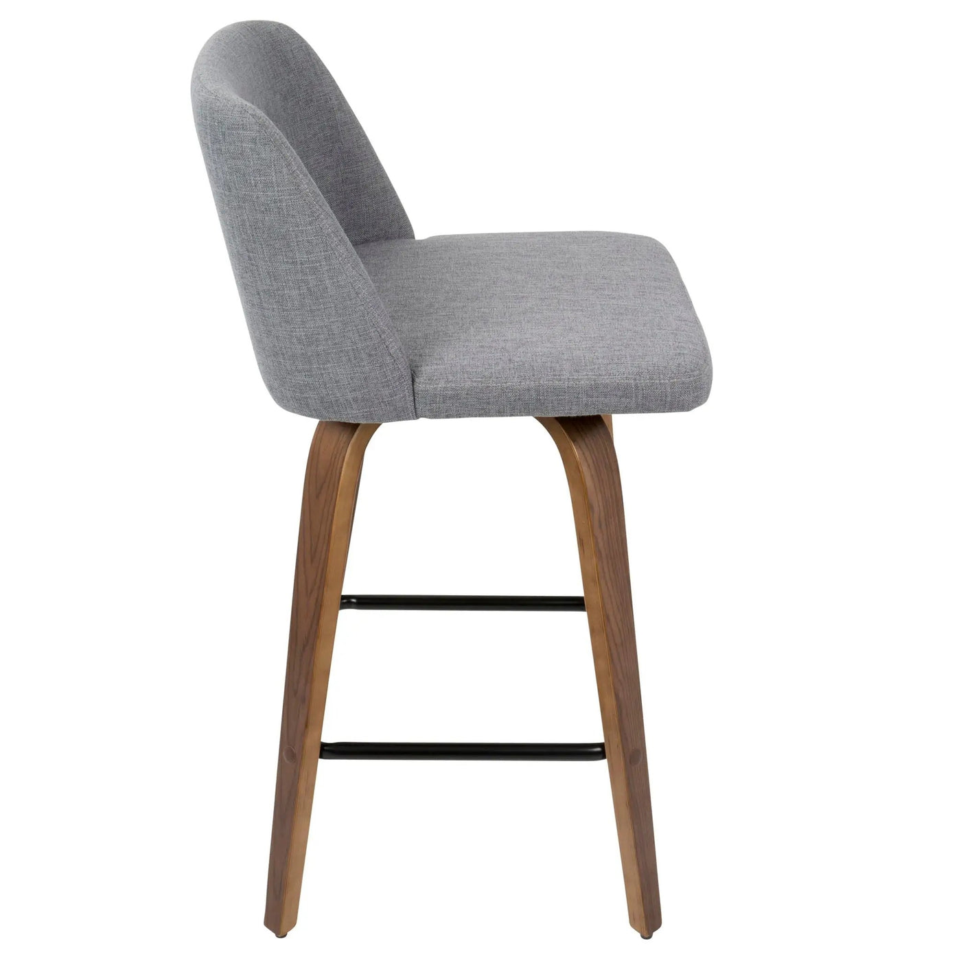 Toriano - Mid Century Modern Fixed Height Counter Stool & Square Footrest (Set of 2) by HouseOfZazla