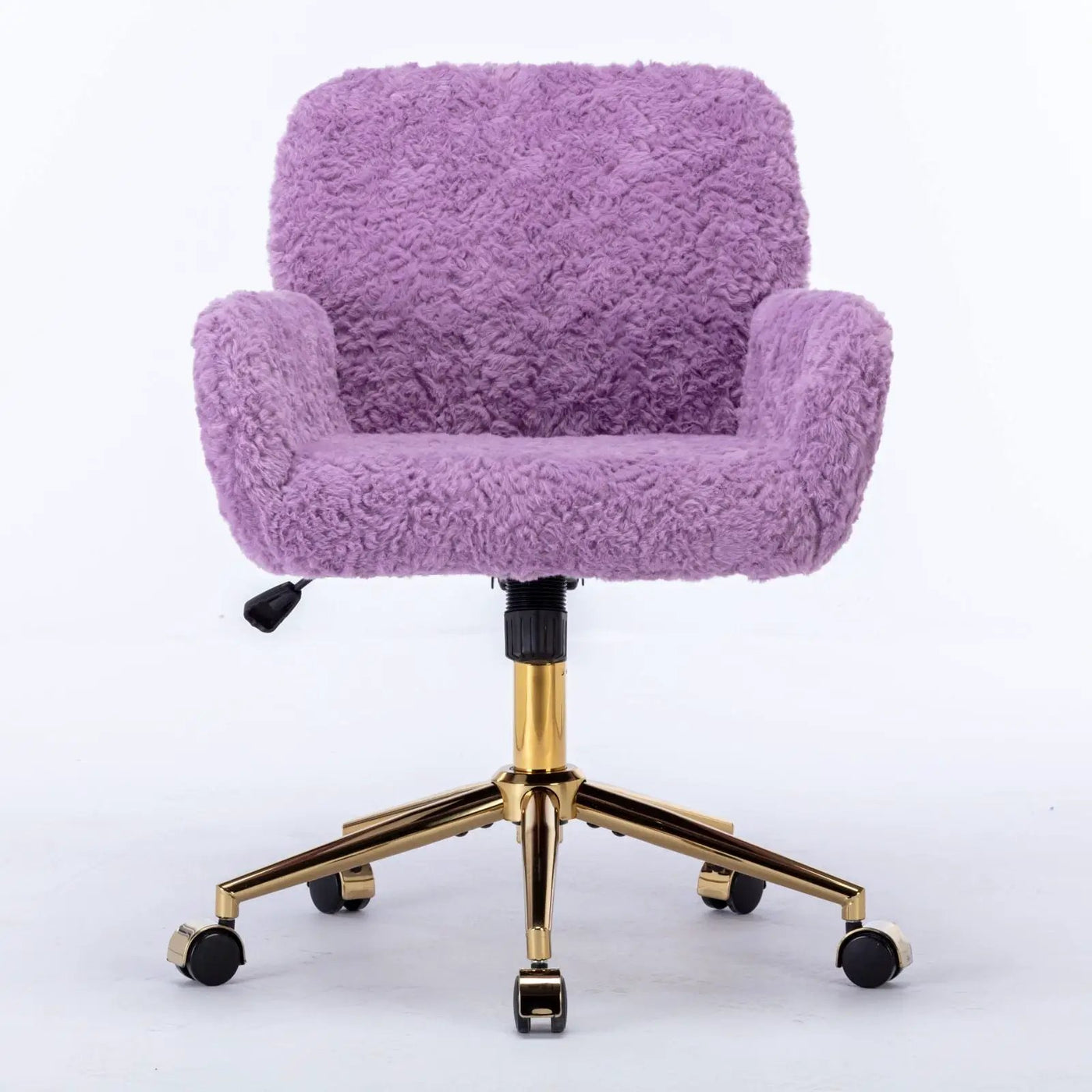 Office Chair, Artificial Rabbit Hair Home Office Chair With Metal Base, Adjustable Desk Chair Swivel Office Chair, Vanity Chair by HouseOfZazla
