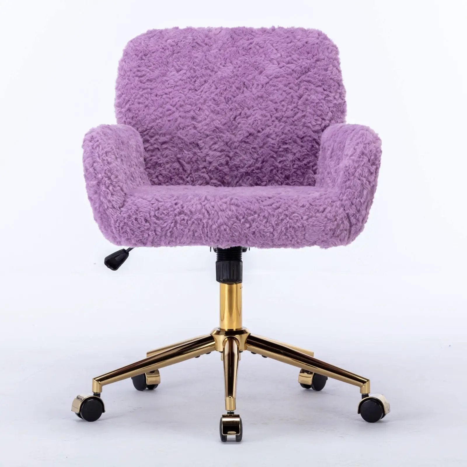 Office Chair, Artificial Rabbit Hair Home Office Chair With Metal Base, Adjustable Desk Chair Swivel Office Chair, Vanity Chair by HouseOfZazla