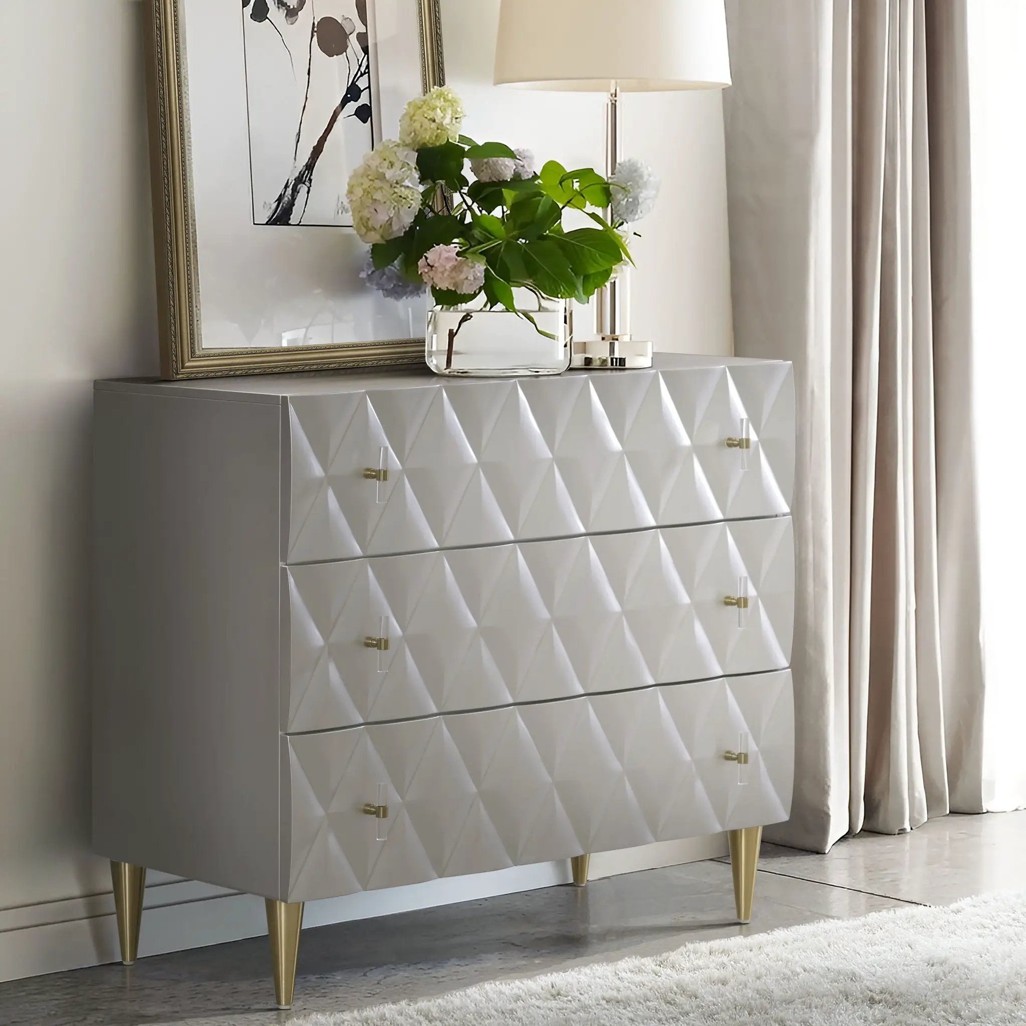 Anson - Console Cabinet - Silver / Champagne by Unique Piece Furniture