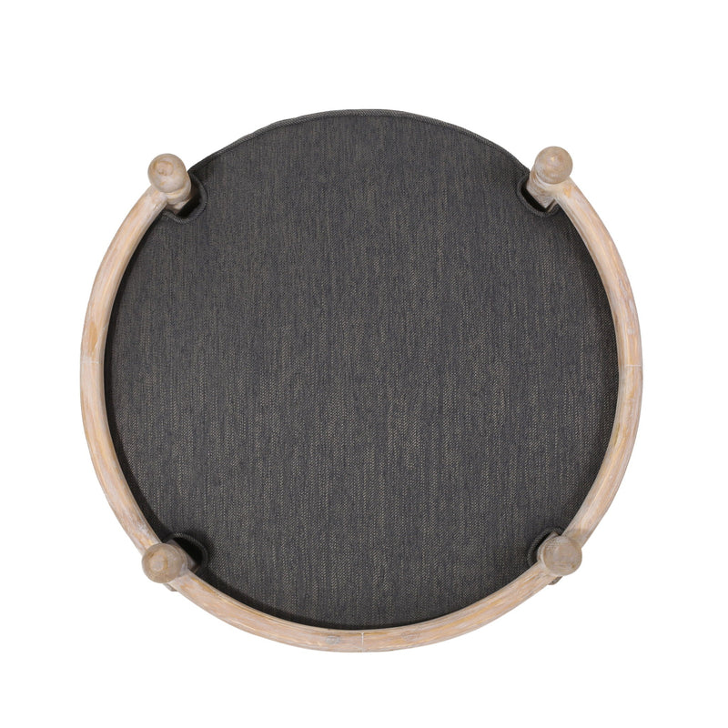 Round Pet Sofa, Wide Upholstered Pet Bed - Charcoal by HouseOfZazla