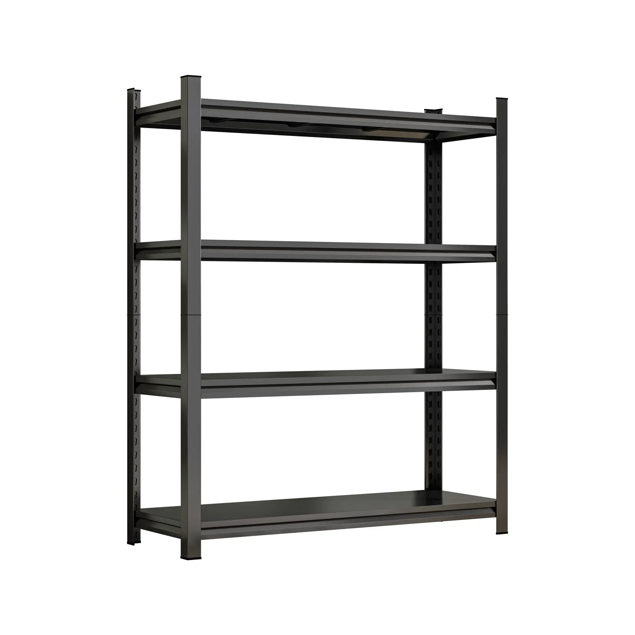 4-Tier Height-Adjustable Storage Rack, Vertical Organizer, Assembly Required - Black by HouseOfZazla