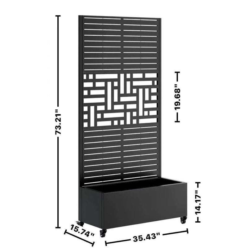 Metal Planter Box with Trellis, 73"x35"x16" Raised Garden Bed by HouseOfZazla