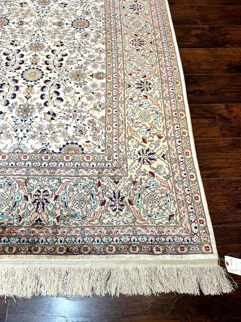Wonderful Turkish Silk Rug 8x12, Handmade, Fine 320 KPSI by Jewel Rugs