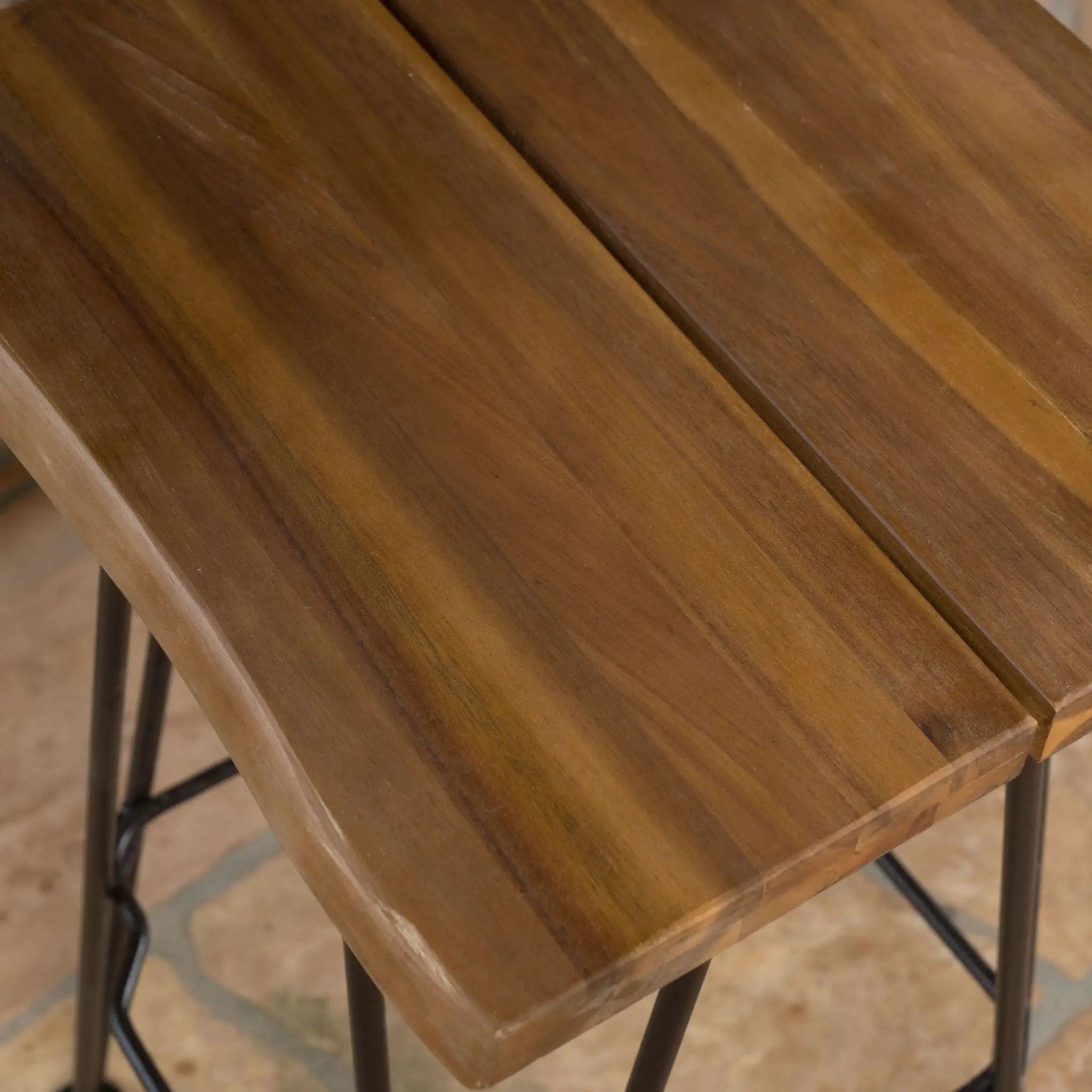 Outdoor Barstool With Angled Metal Legs - Brown by HouseOfZazla