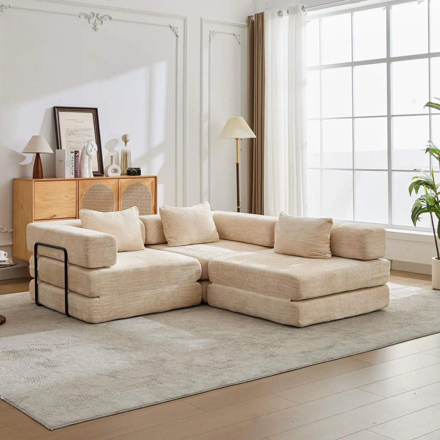 Convertible Floor Sofa Bed, Boneless Modular Sectional Sofa For Living Room by HouseOfZazla