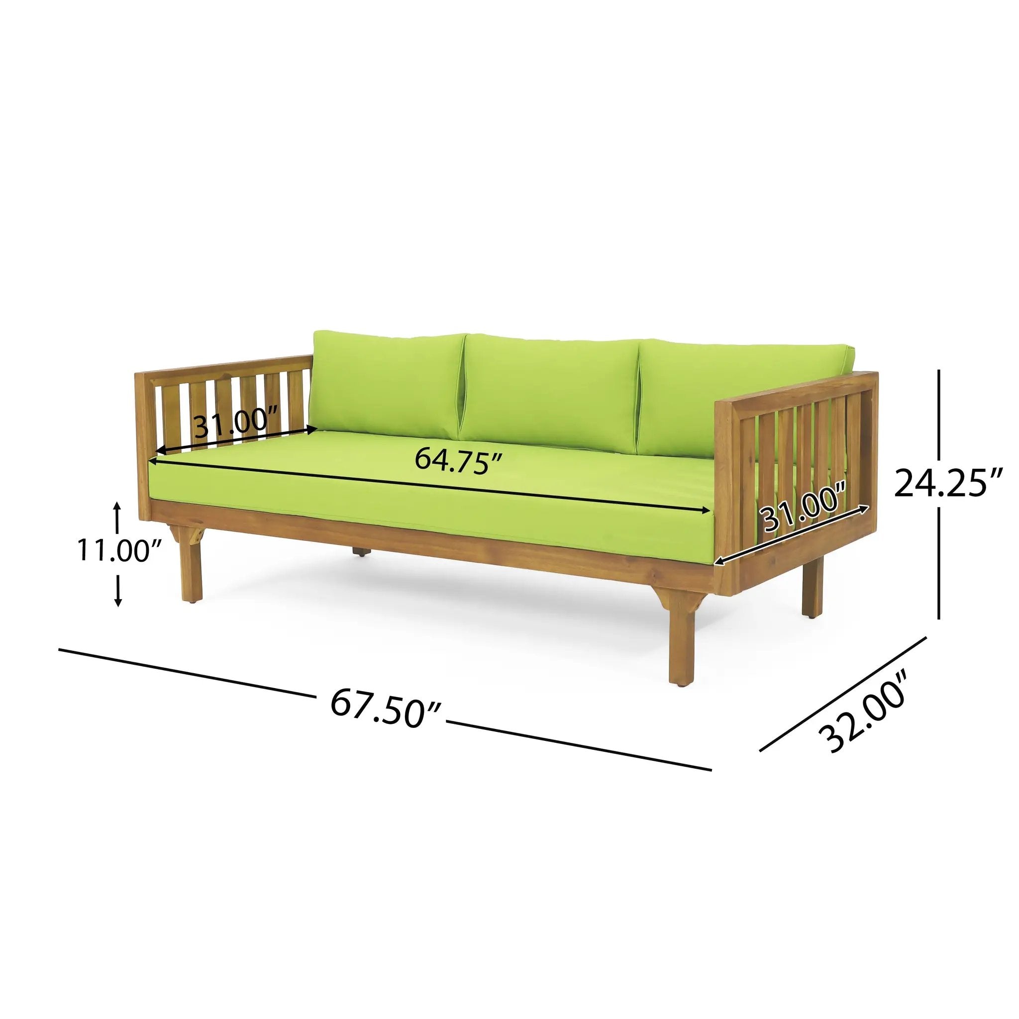 Claremont 3 Seater Daybed + Acacia Wood Table by HouseOfZazla