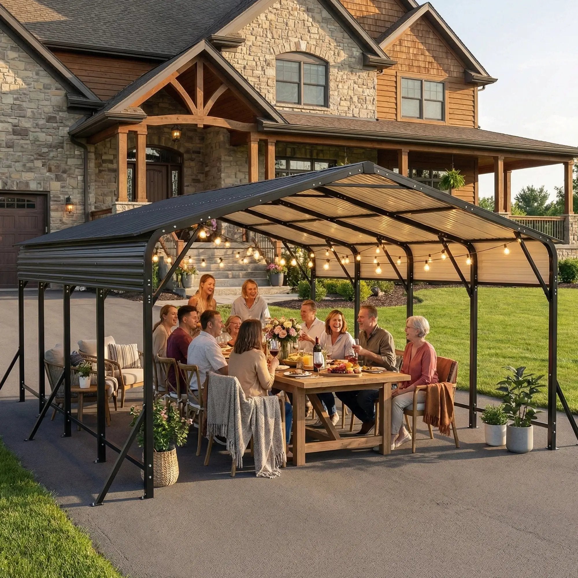 20'x20' Galvanated Steel Carport Canopy by HouseOfZazla