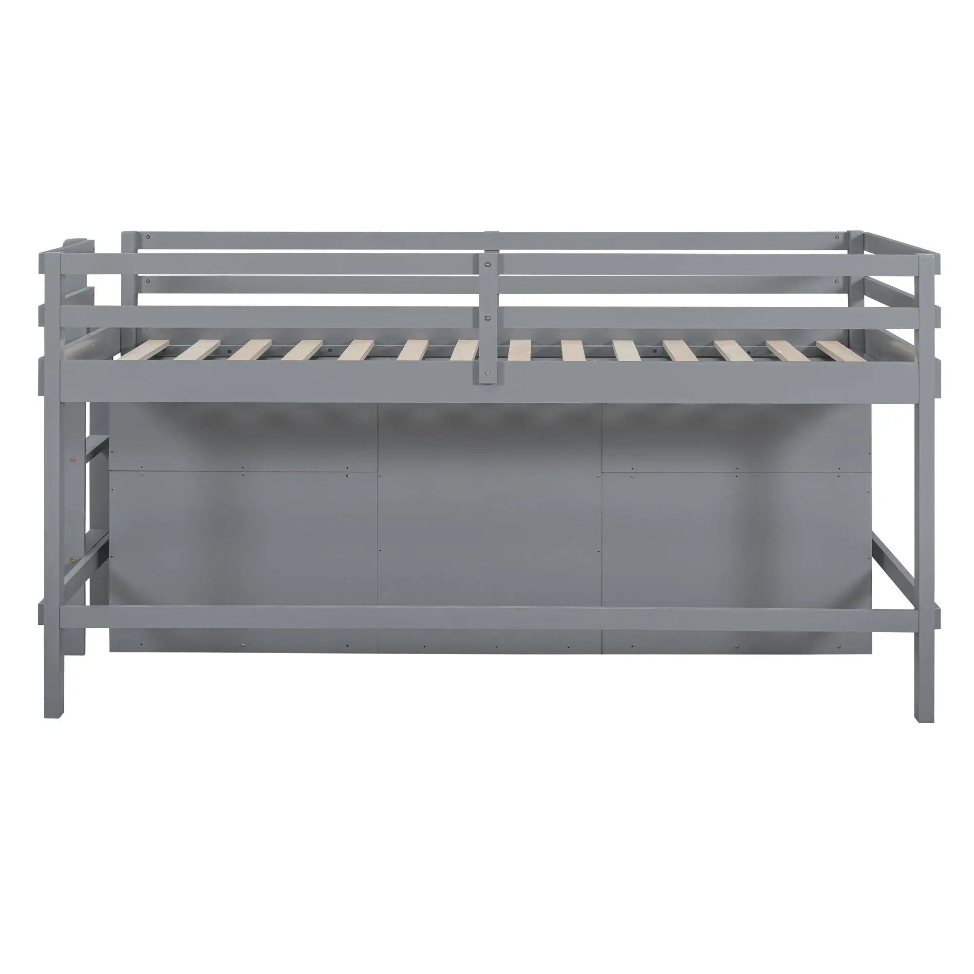 Loft Bed With 4 Drawers, Underneath Cabinet And Shelves