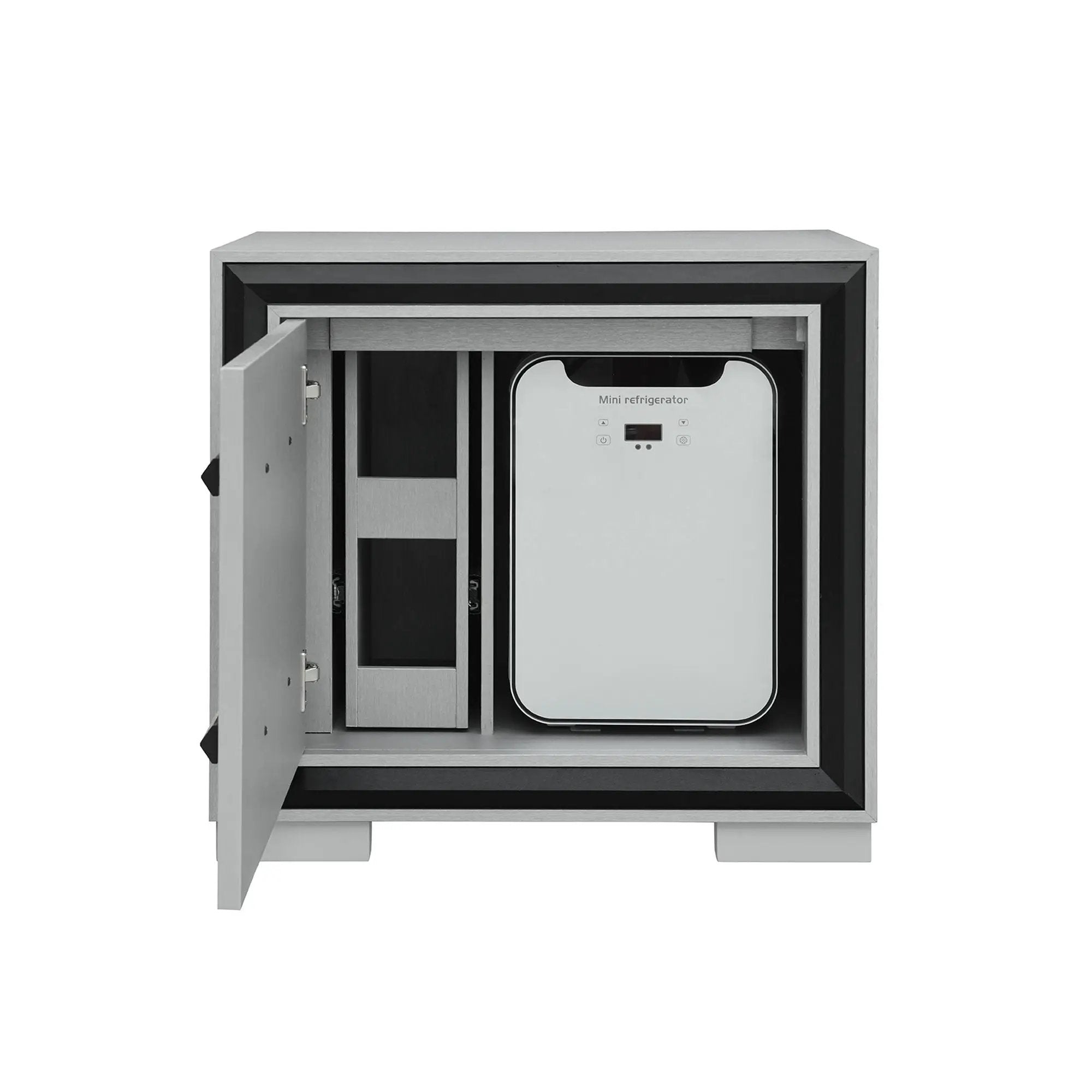 Adelaide - Nightstand With Cooler And Speaker - Gray / Black by Unique Piece Furniture
