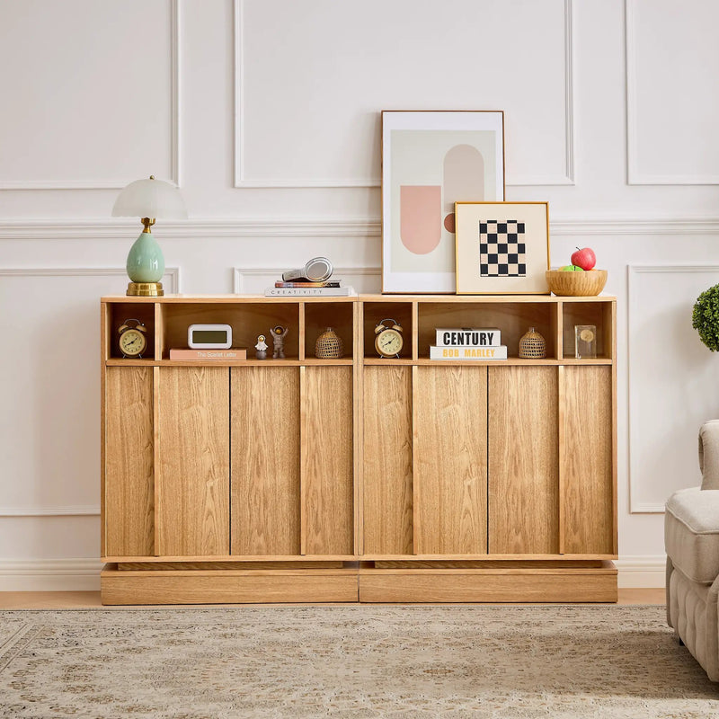 Farmhouse Fluted Sideboard Buffet Cabinet with Storage by HouseOfZazla