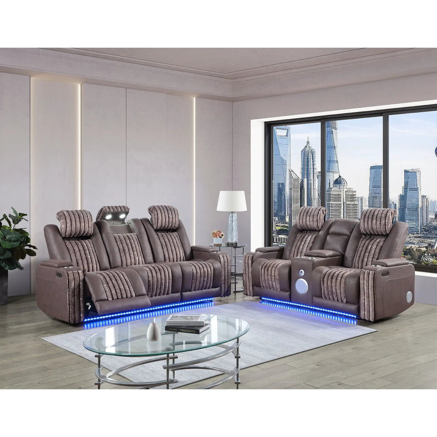 Duran - Power Reclining Loveseat With Power Headrest by HouseOfZazla