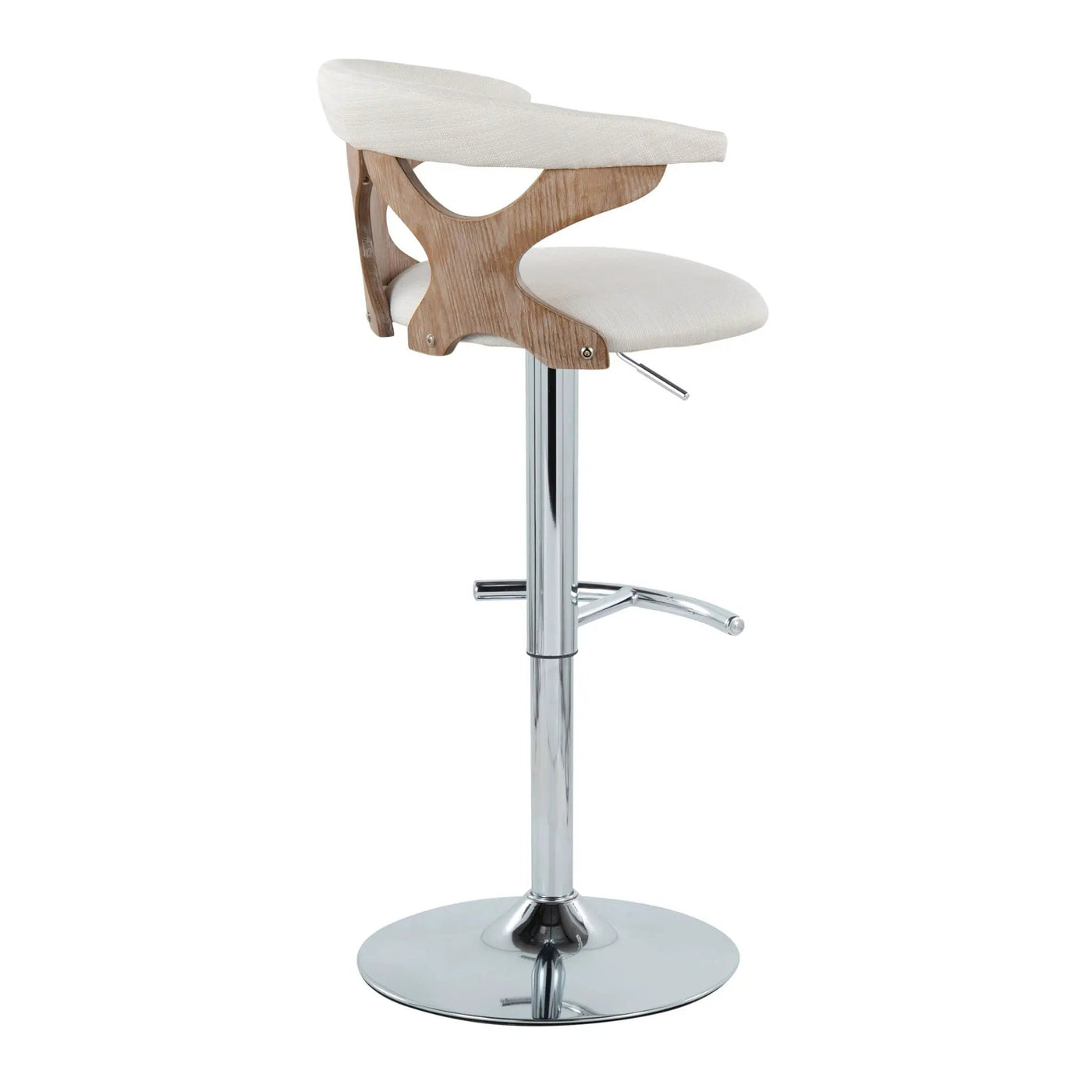 Gardenia - Contemporary Adjustable Barstool With Swivel / Rounded T Footrest (Set of 2) by HouseOfZazla