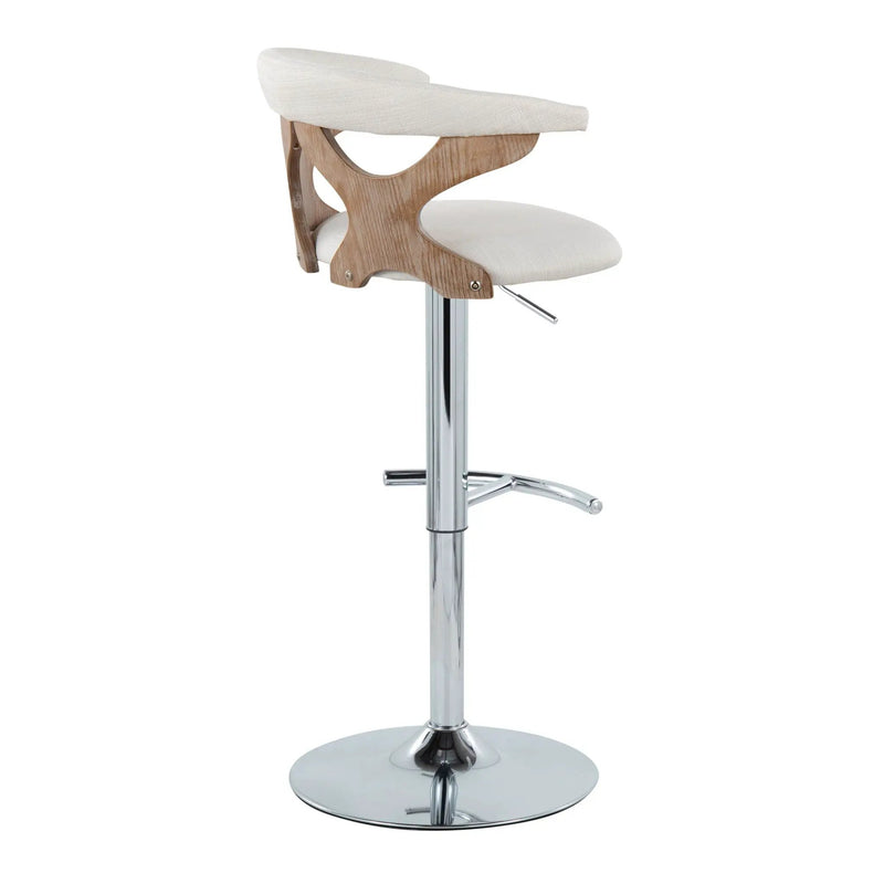 Gardenia - Contemporary Adjustable Barstool With Swivel / Rounded T Footrest (Set of 2) by HouseOfZazla