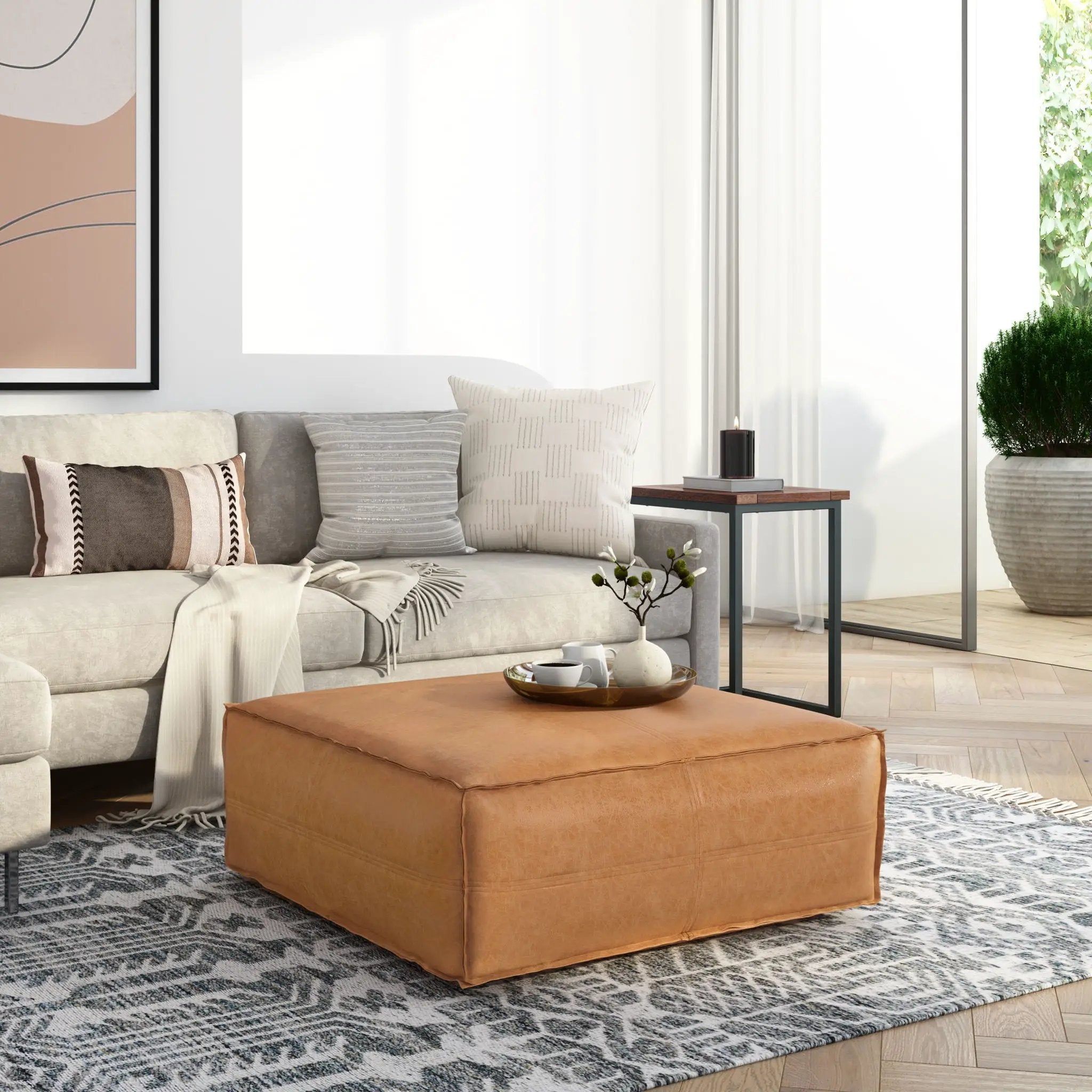 Brody - Large Square, Coffee Table Pouf by Unique Piece Furniture